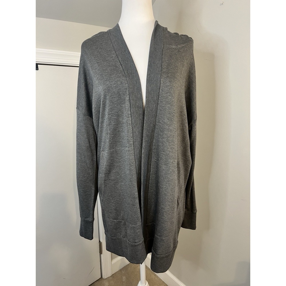 Eileen‎ Fisher Lightweight Hoodie Cardigan Sweater Charcoal Grey Size M